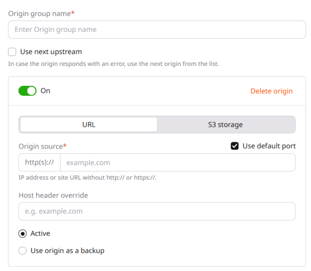 Set up multiple origins
