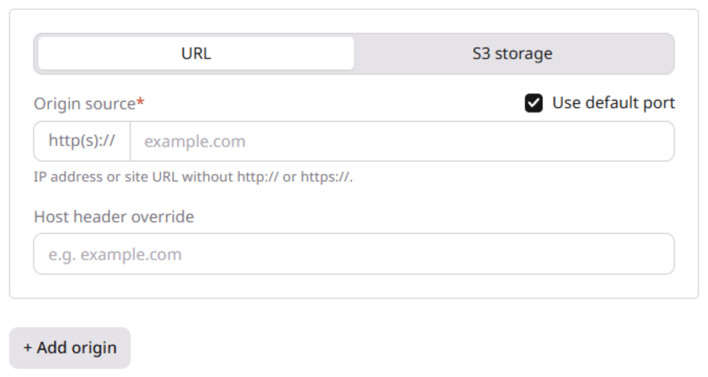 URL origin settings