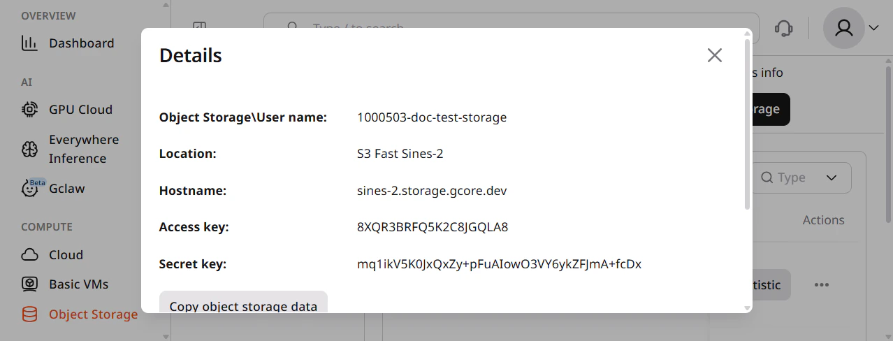 Create a storage