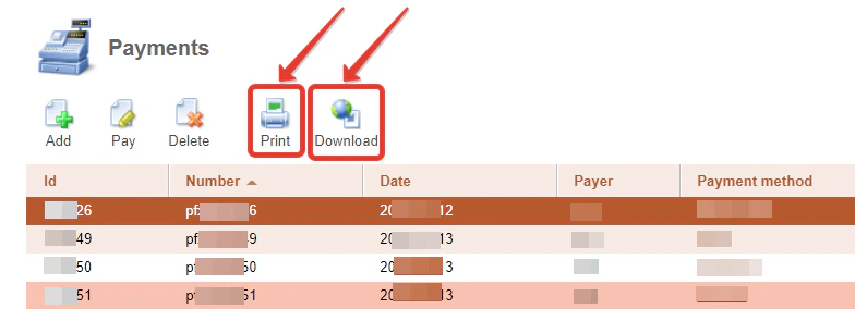 Check the payment history