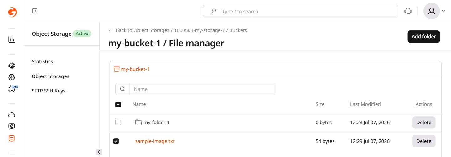 Copy S3 URL and Copy URL buttons visible for a selected file