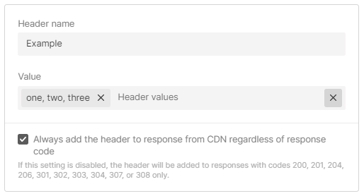 header values