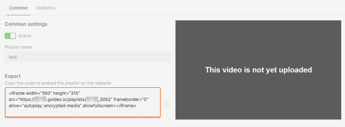 Export tab