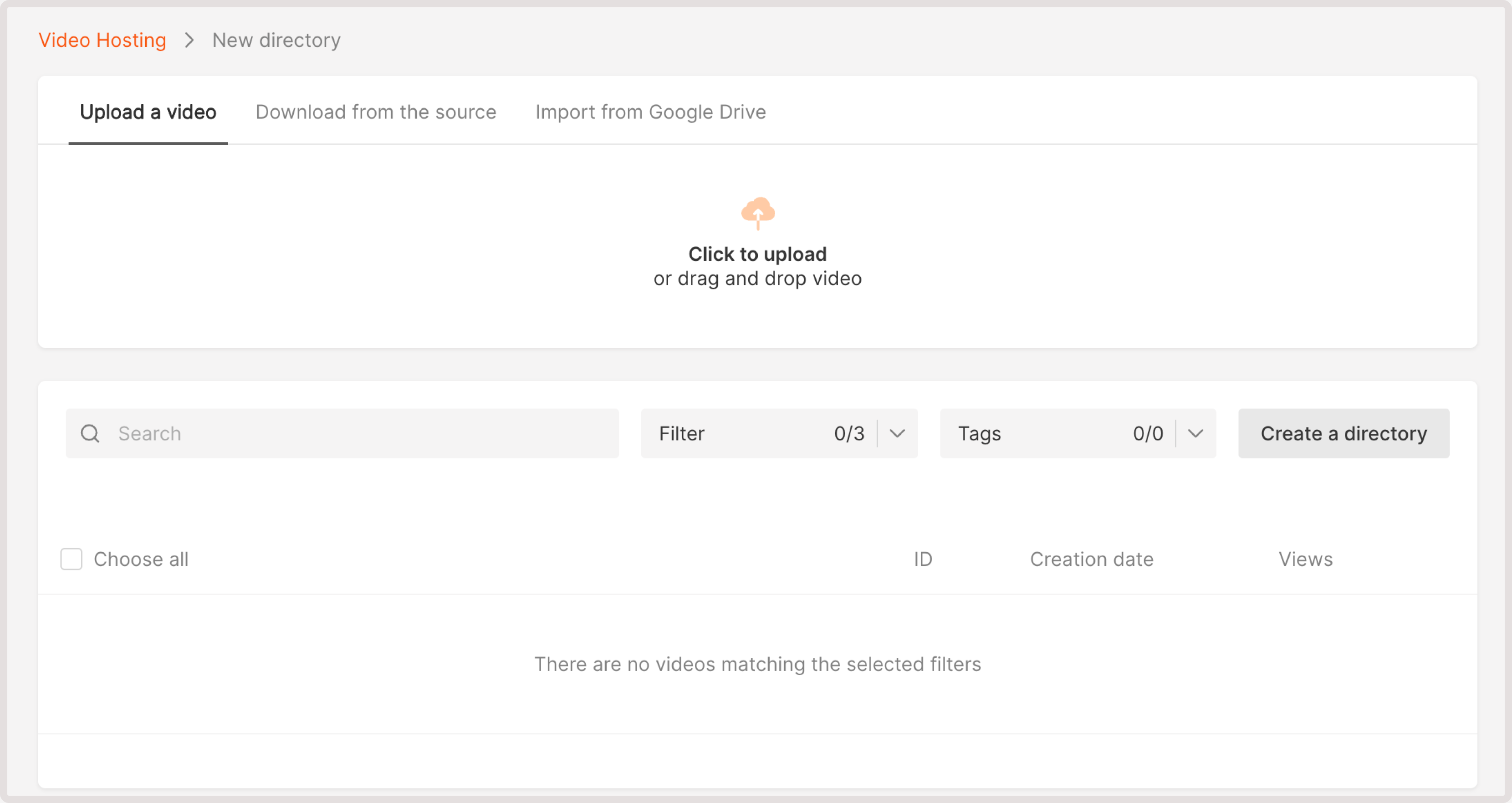 Upload video