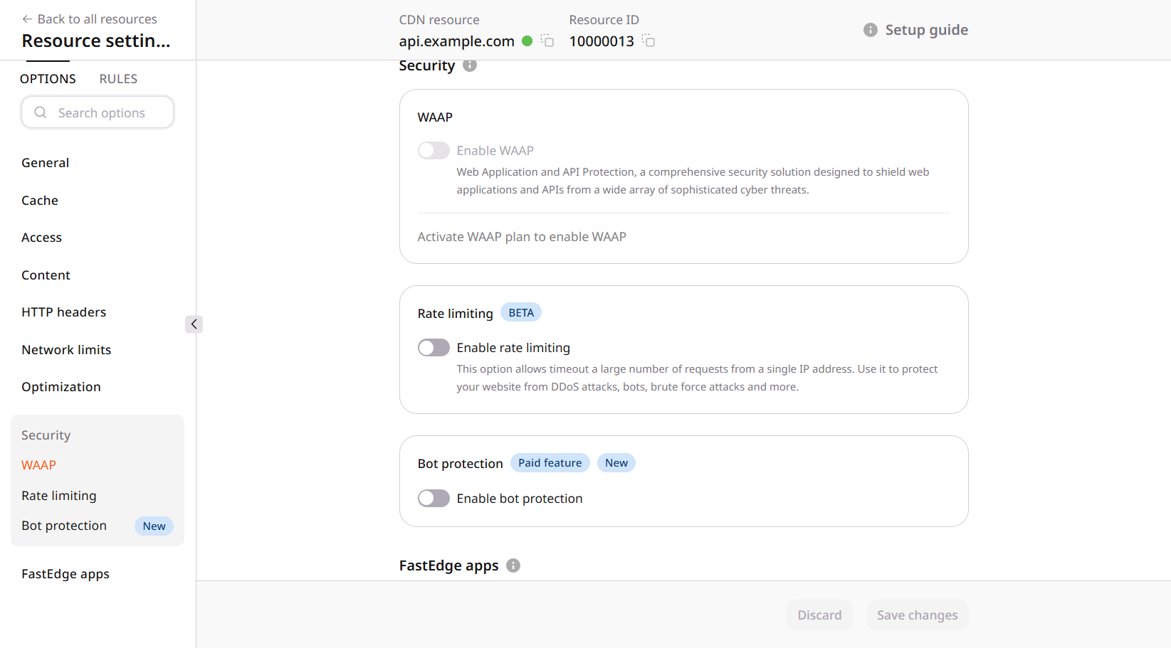 WAAP, rate limiting, and bot protection