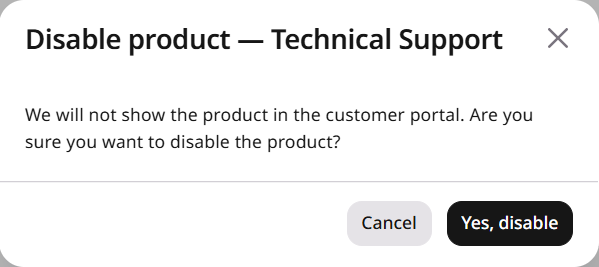 Disable product confirmation for one account