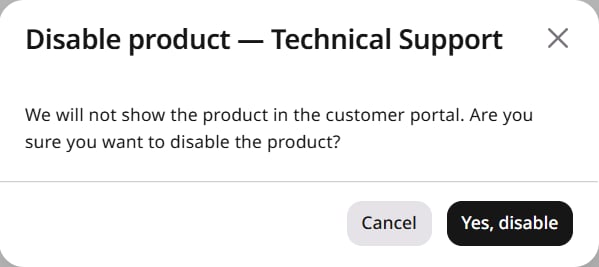 Disable product confirmation for one account