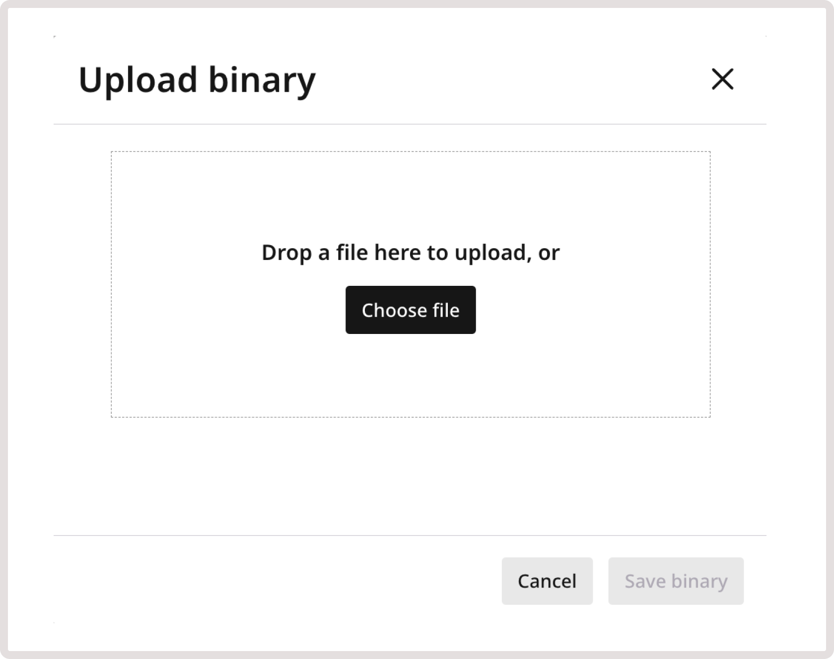 Add raw binary dialog