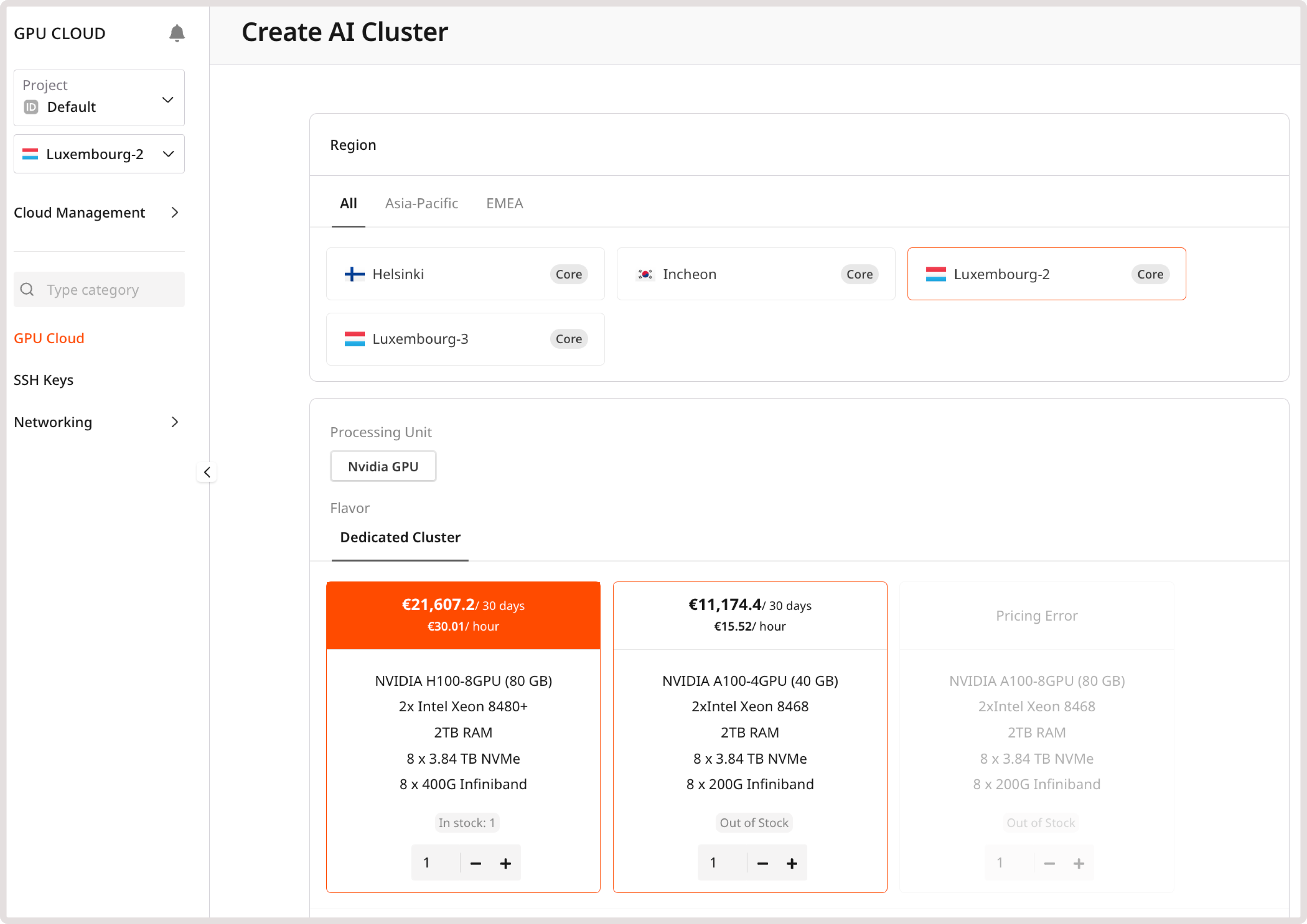 Create an AI Cluster