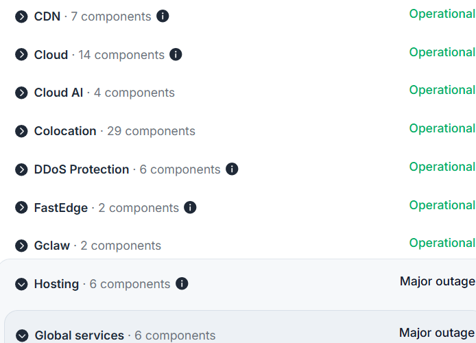 Component statuses