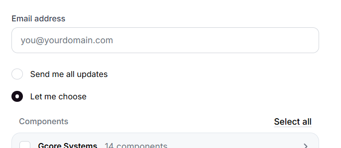 Email subscription form