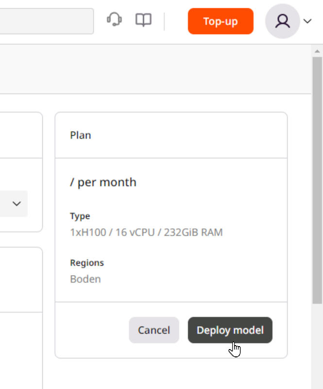 Deploy an AI model