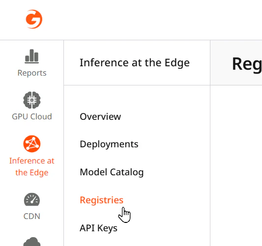 Manage registries