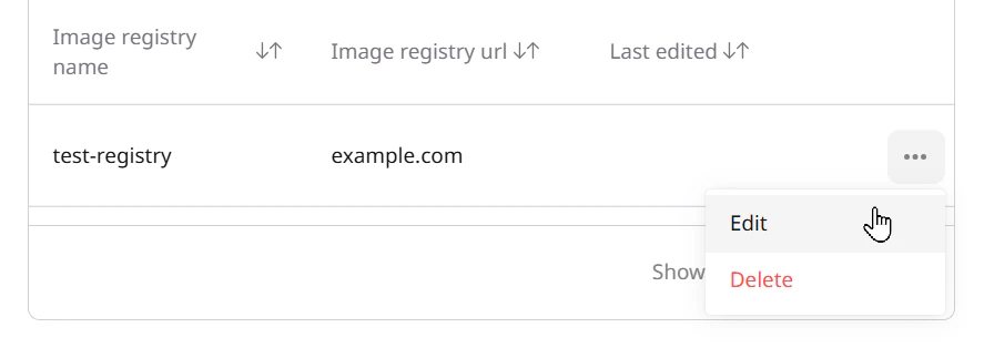 Manage registries