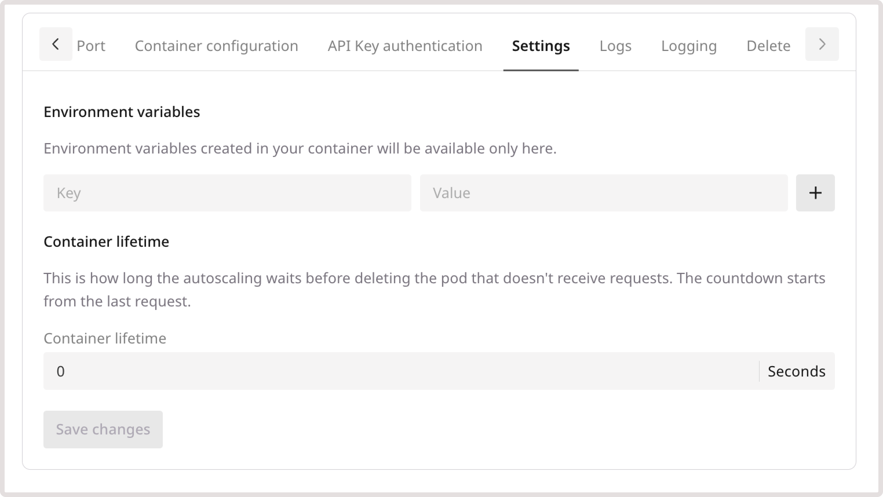 Settings tab
