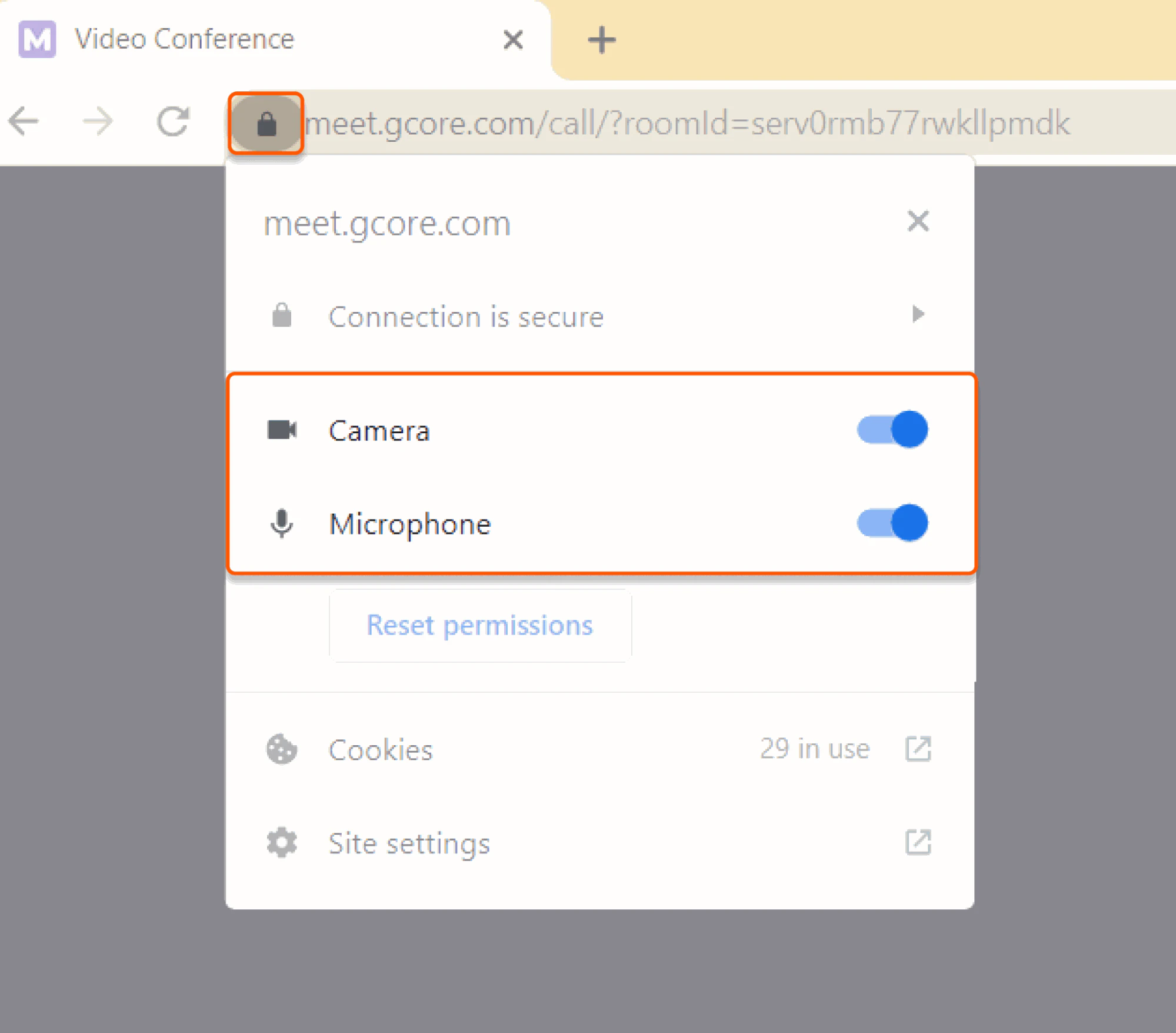 Camera or Microphone switchers are disabled