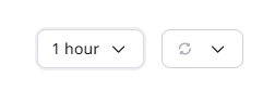 Monitoring controls showing the time range dropdown and the auto-refresh interval selector