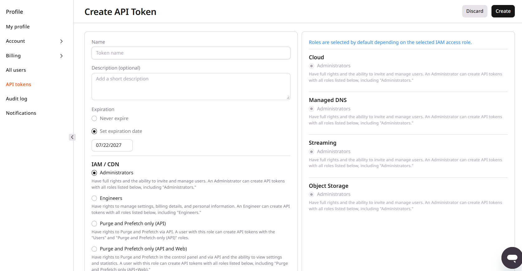 API tokens - Gcore Docs