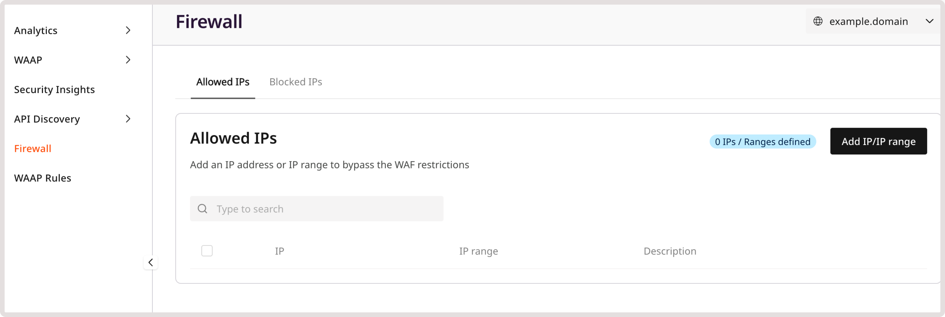 Firewall page in the Customer Portal