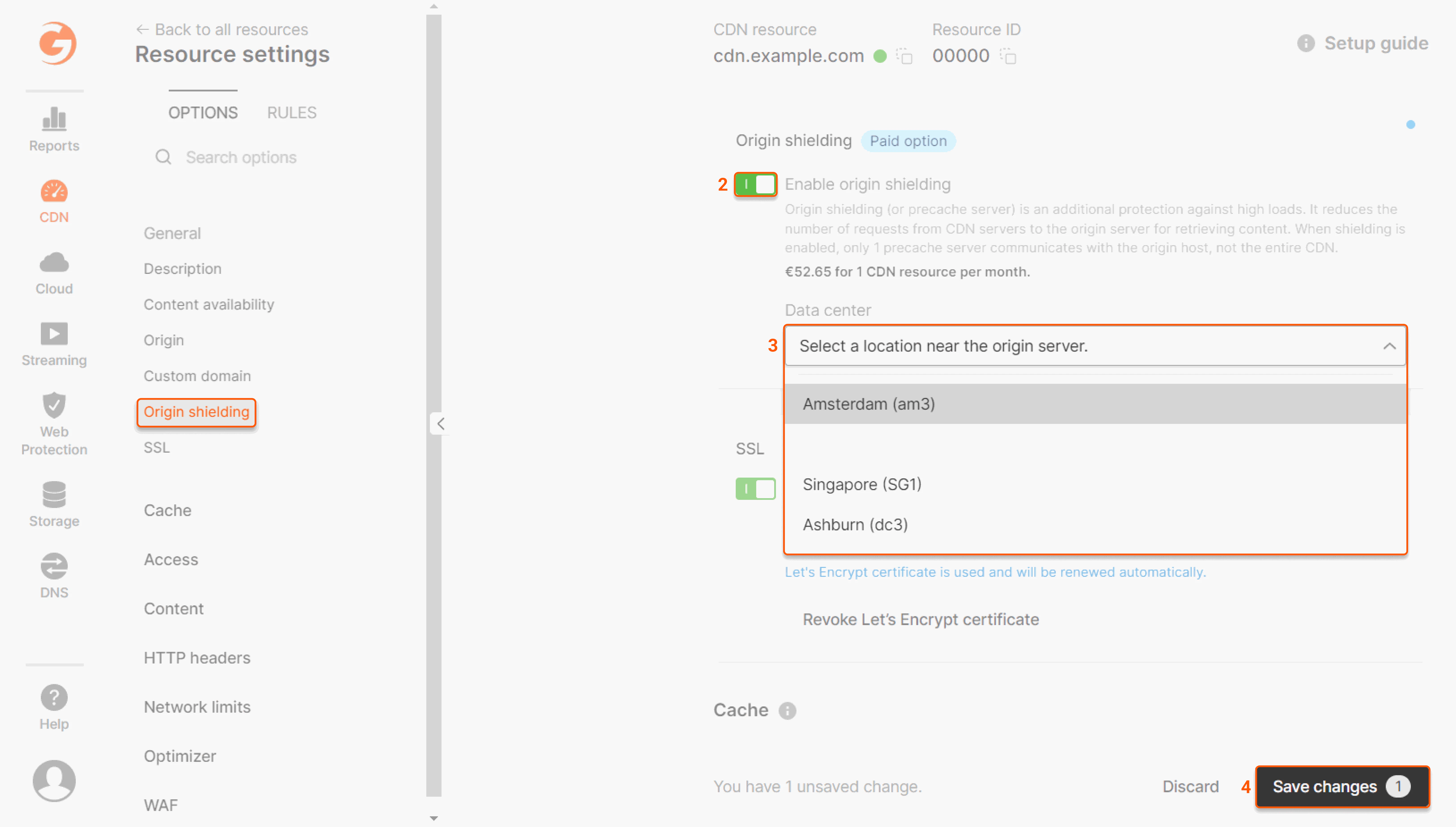 Enable Origin shielding
