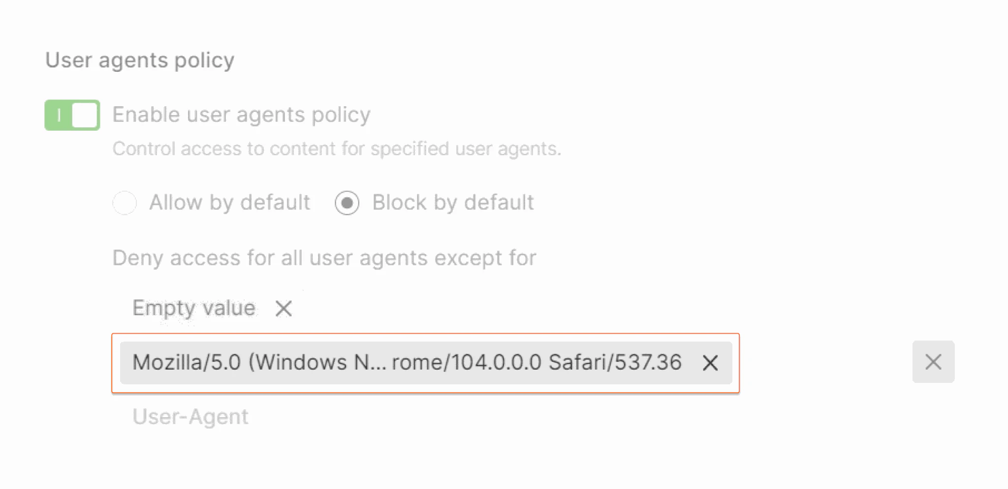 User agent string