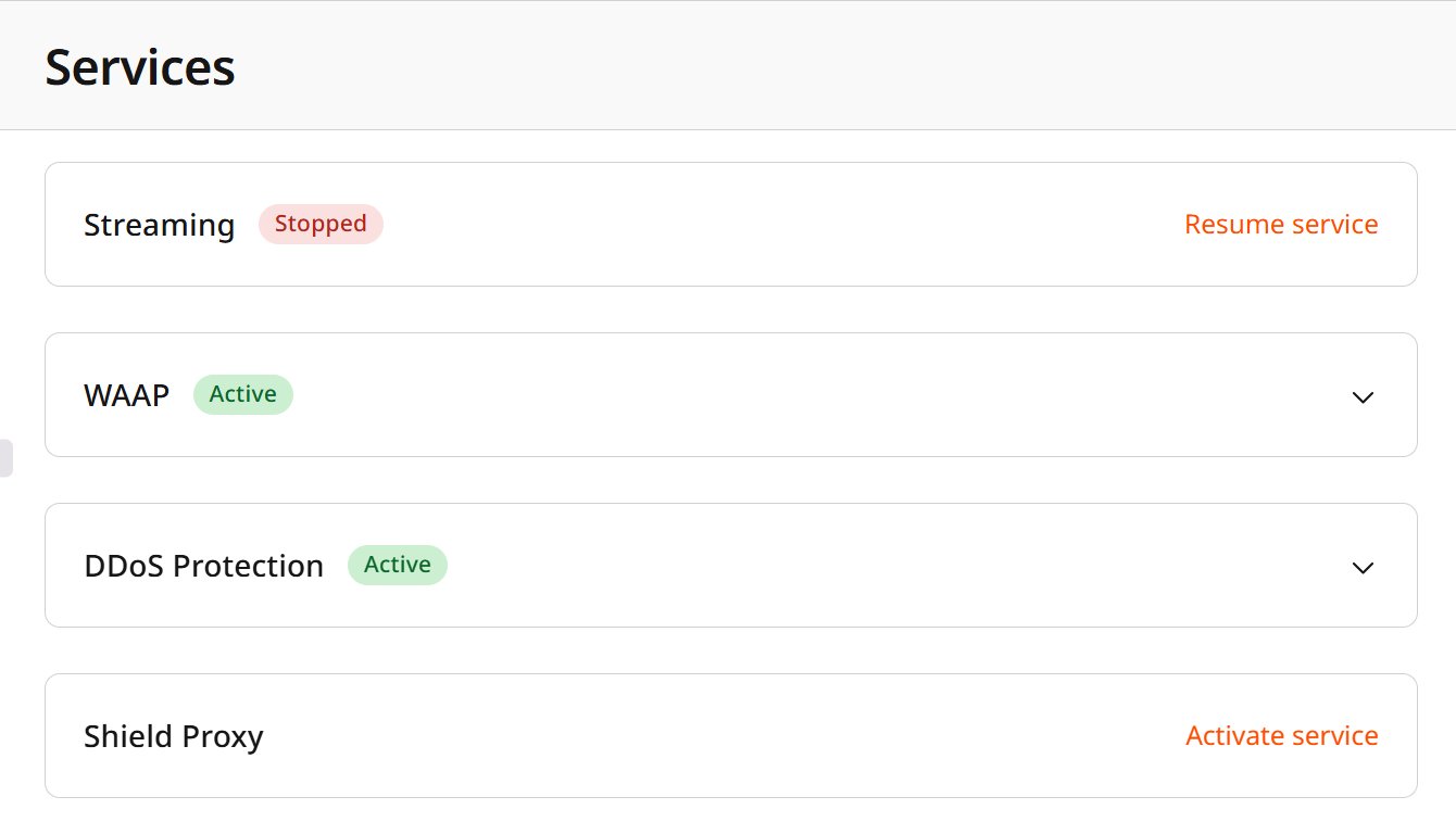 Services list showing Resume service and Activate service links