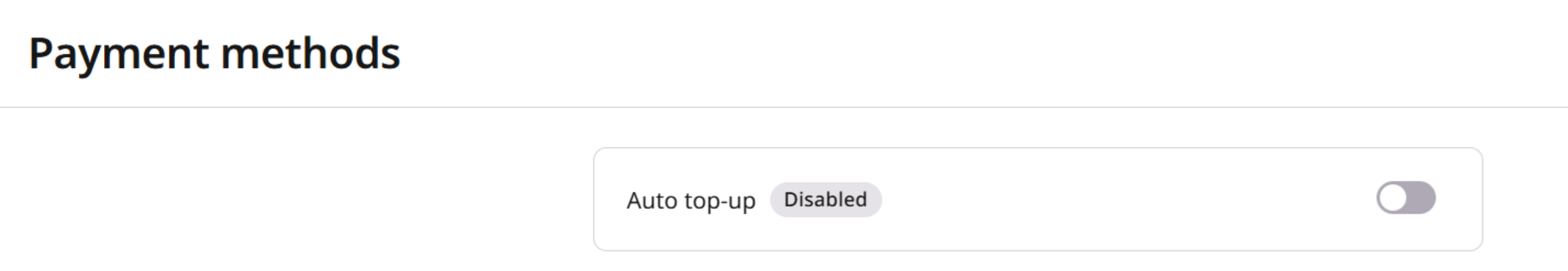 Set up auto top-up