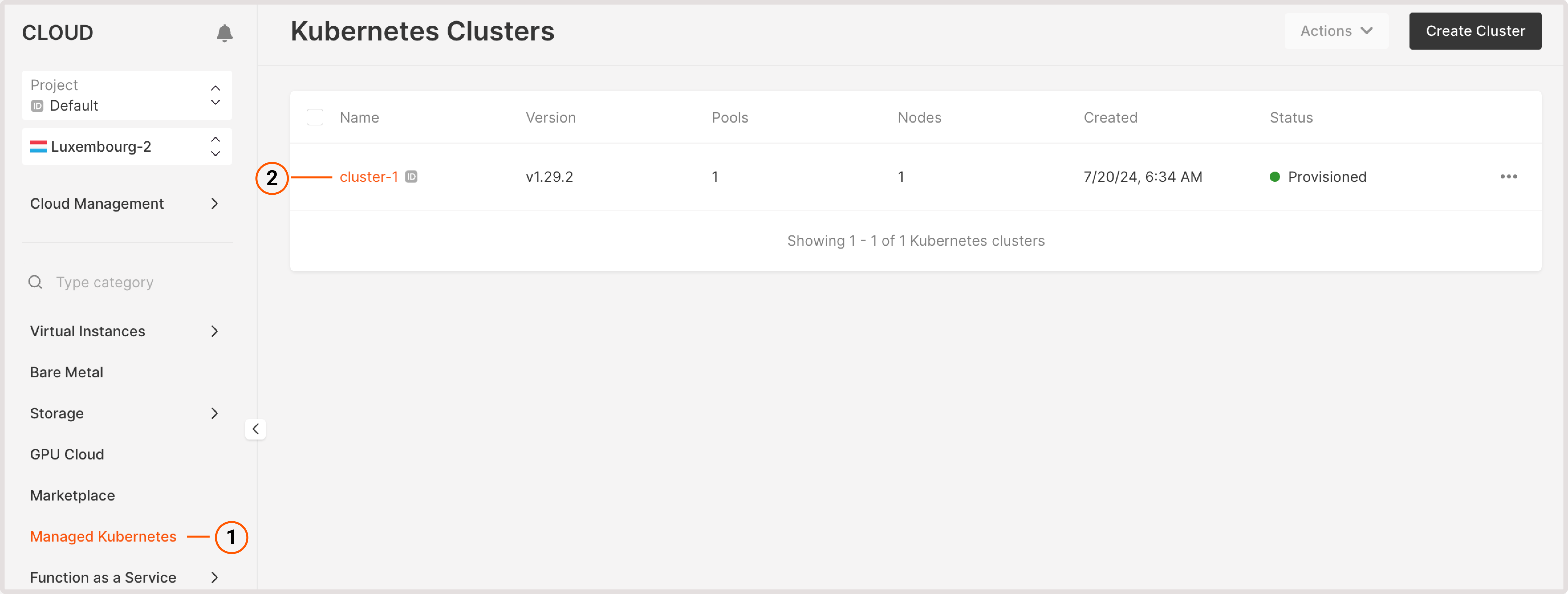 Managed Kubernetes page