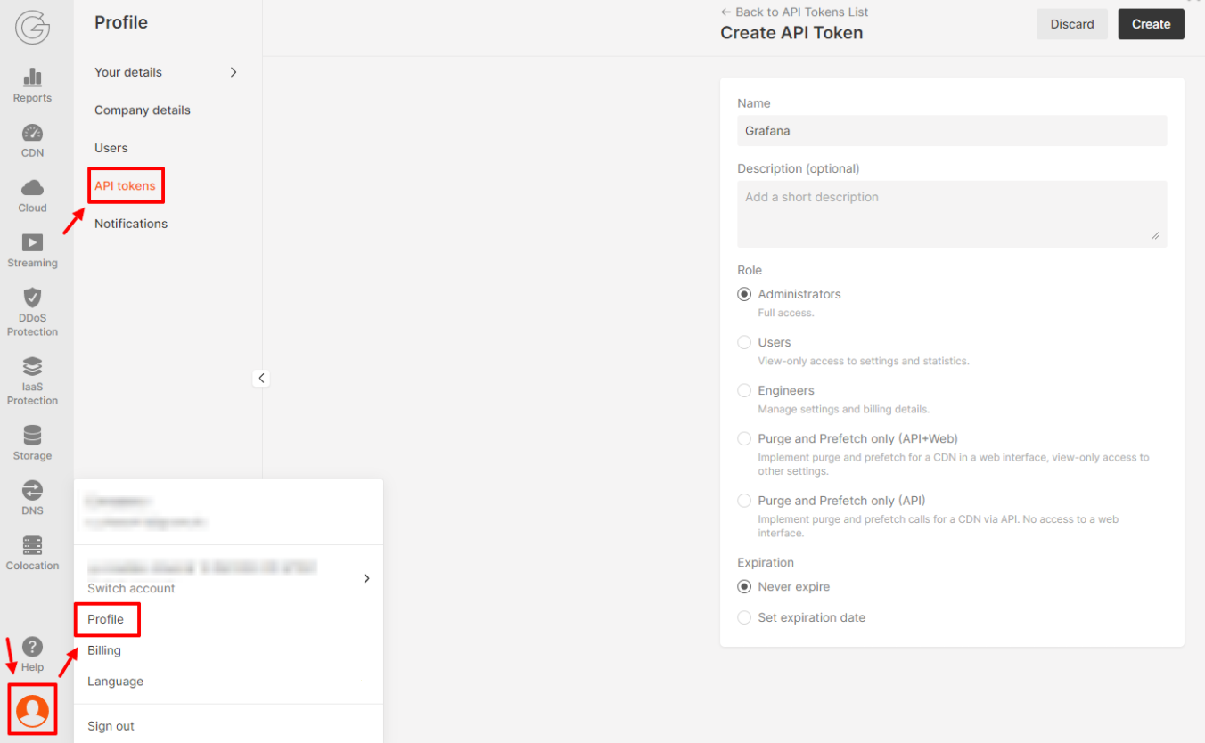 Add a permanent API token