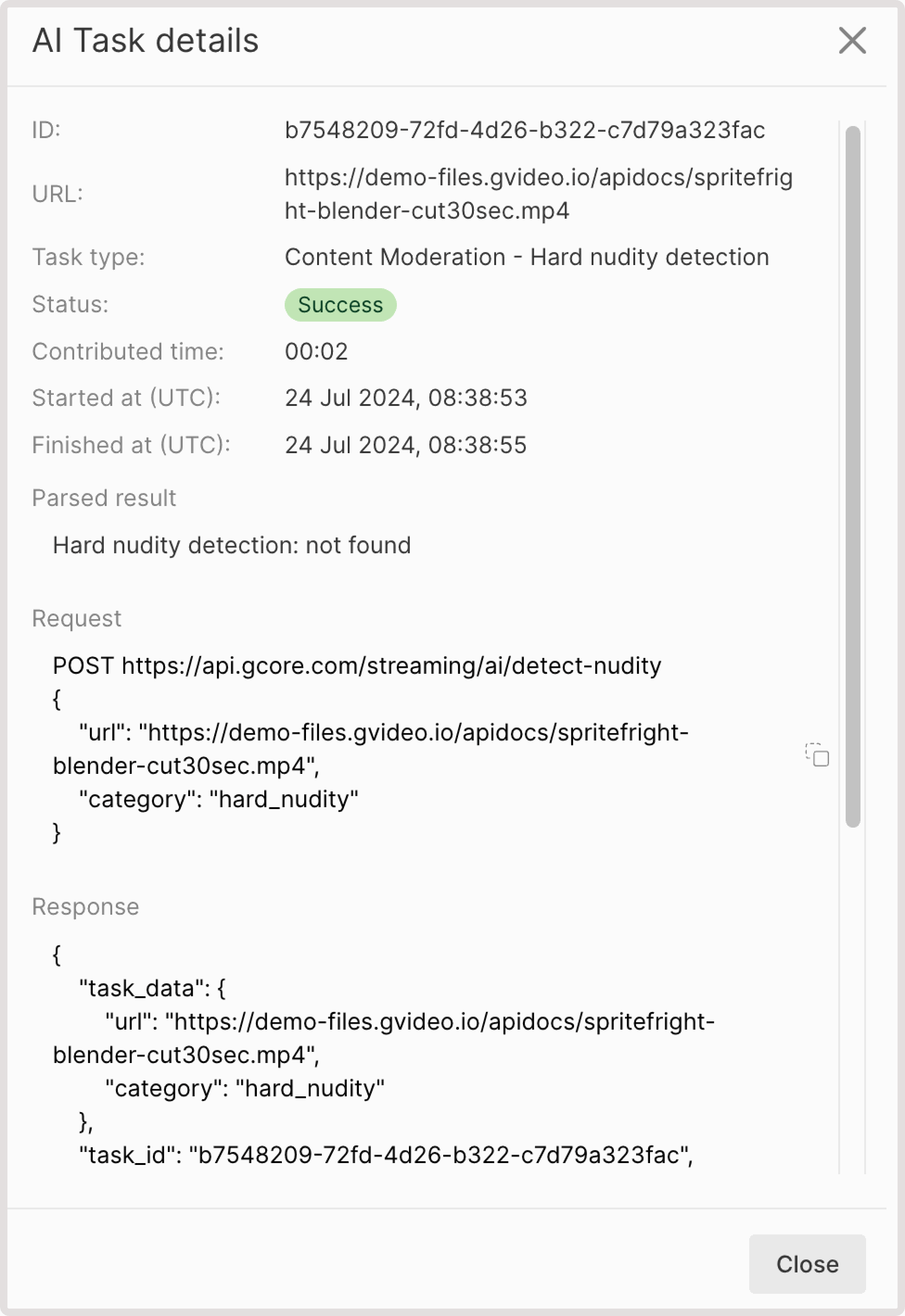 Hard nudity detection task details