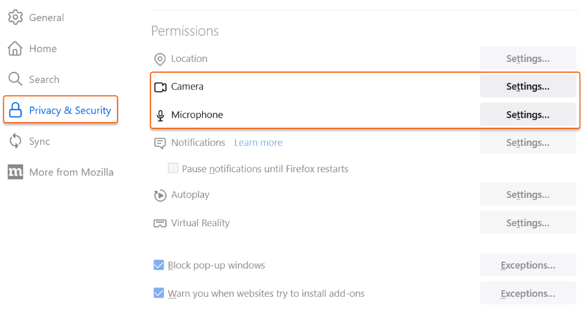 browser Settings