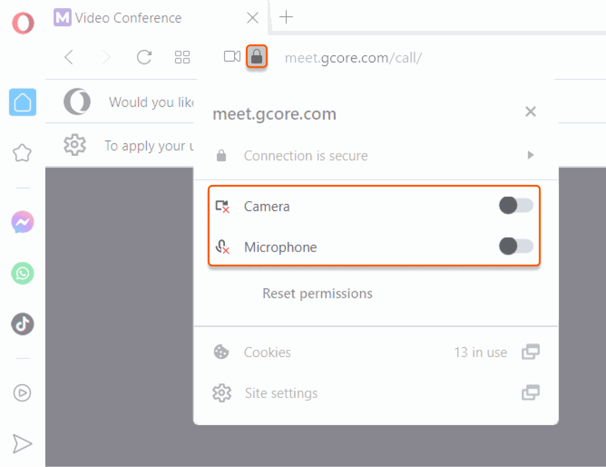 padlock icon in the browser's address bar 