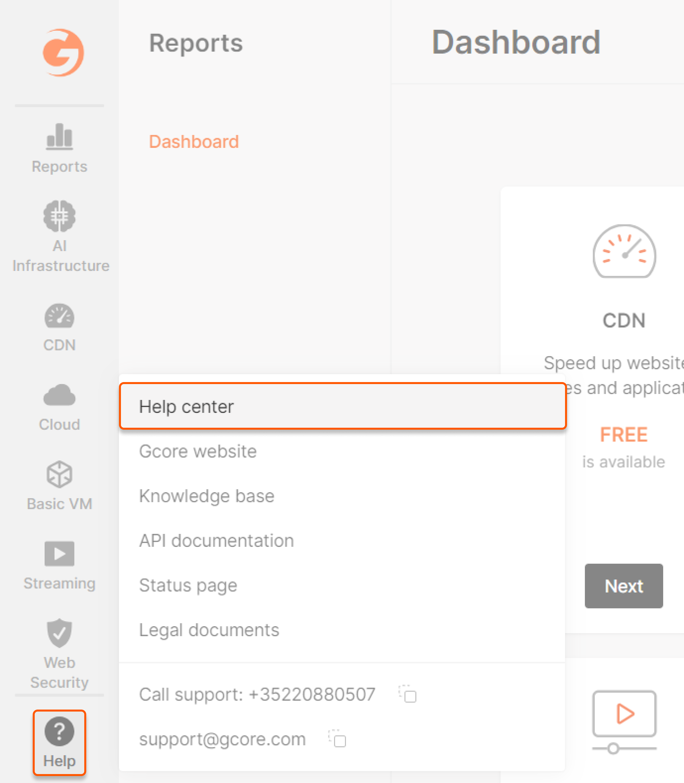 Help center