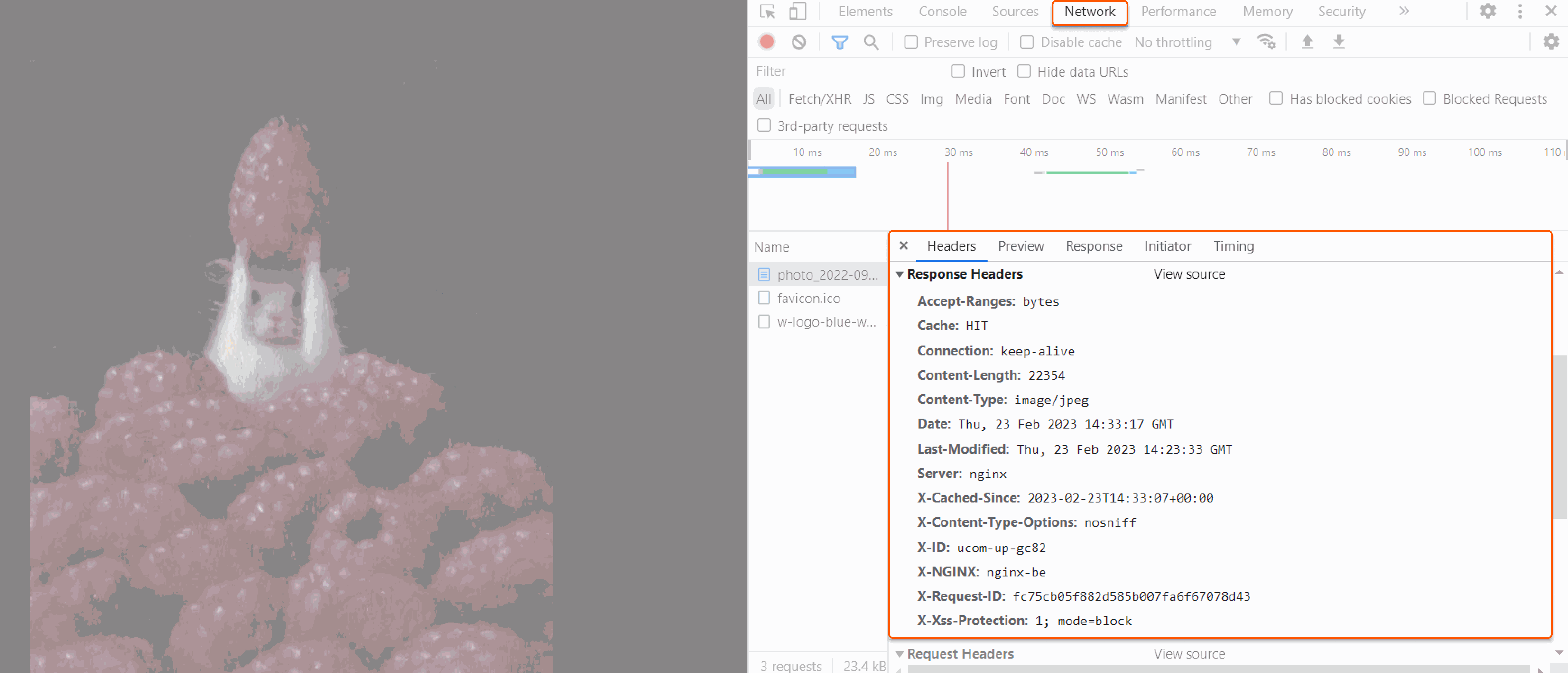 Headers tab