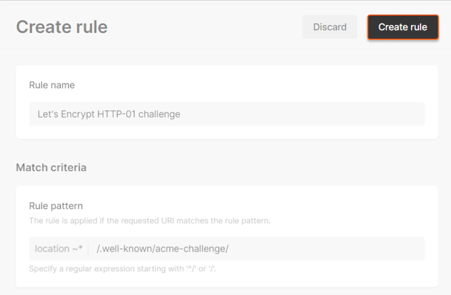 Create rule