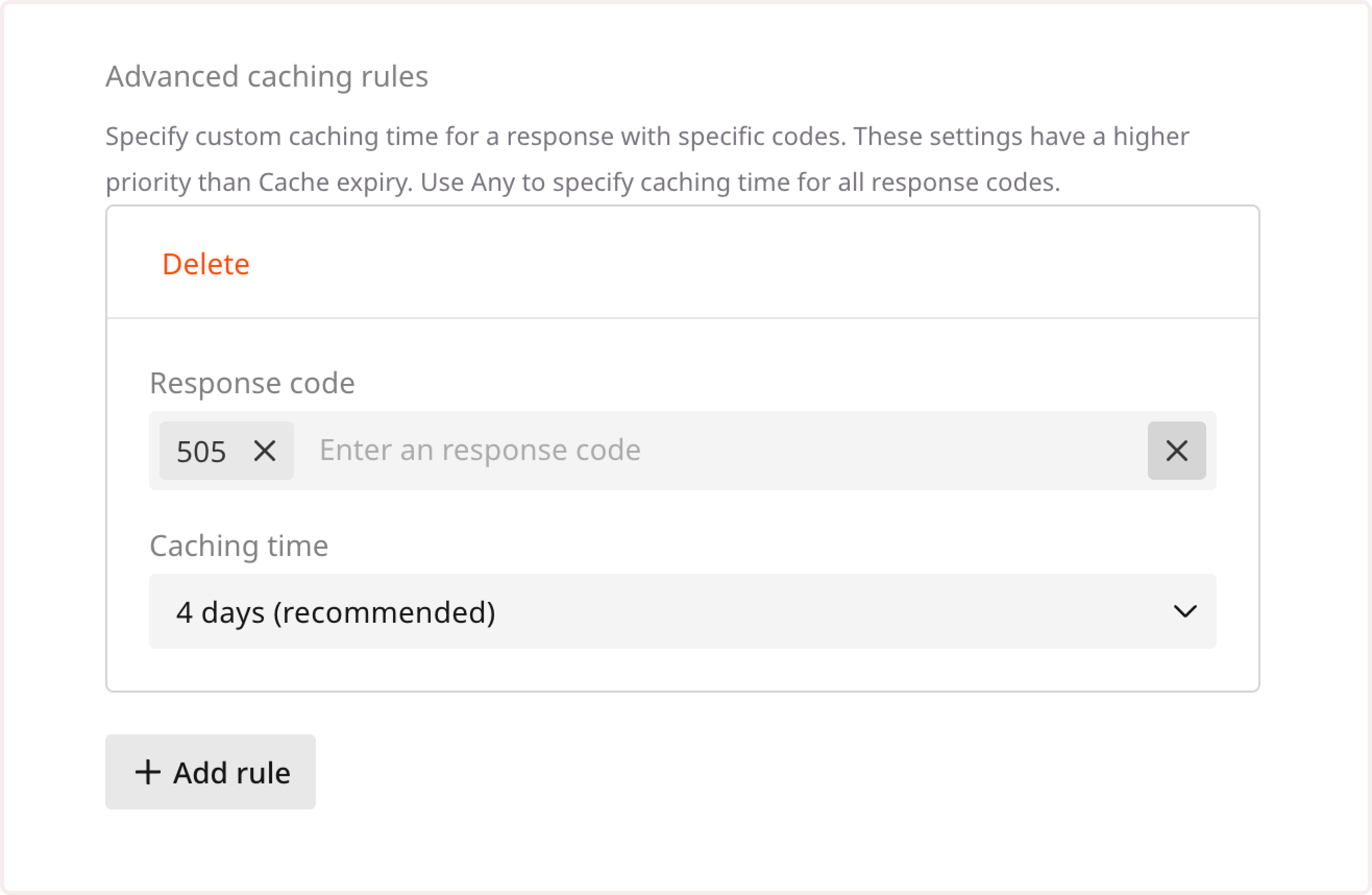 Advanced caching rules