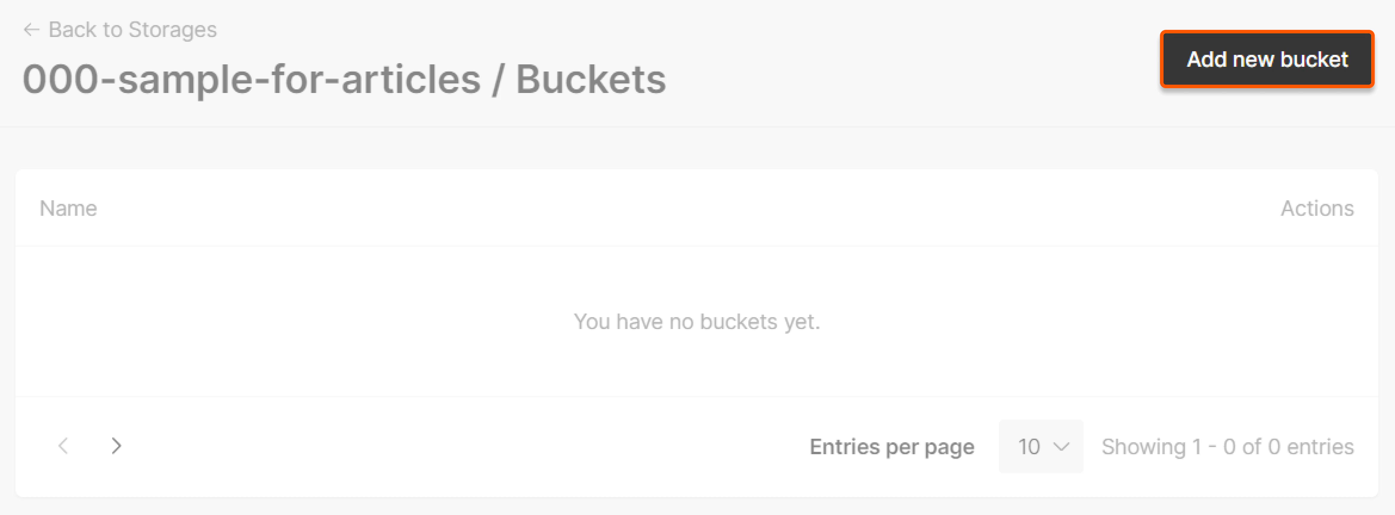 Add new bucket