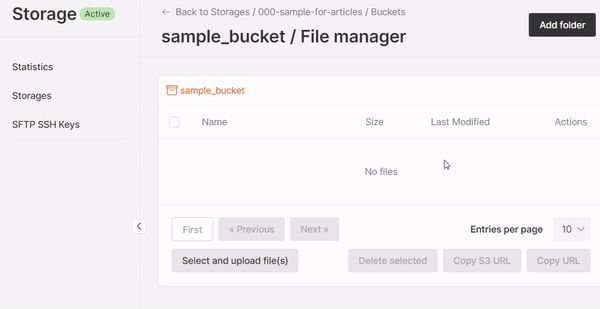 Creation of folders