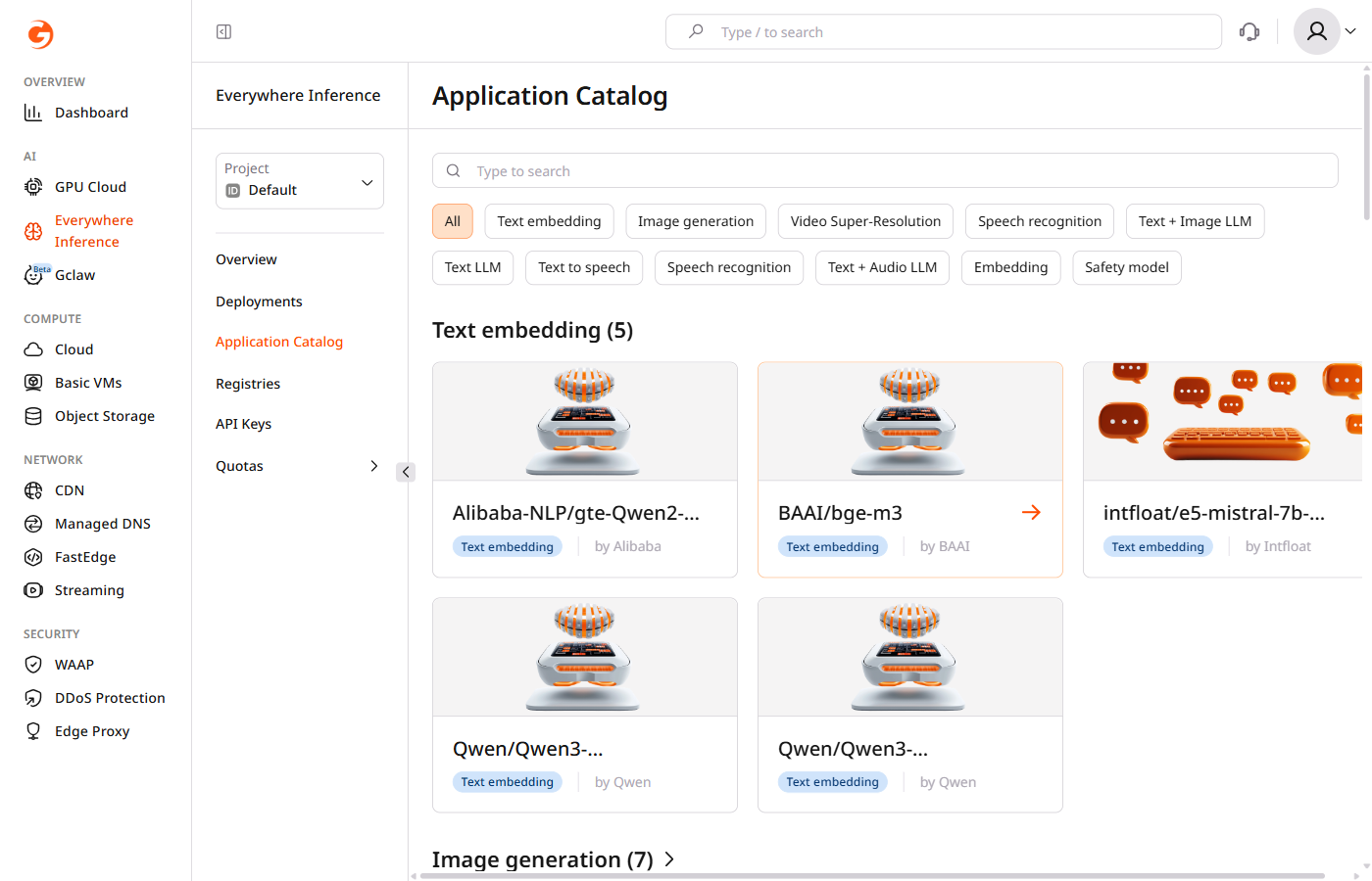 Application Catalog main page