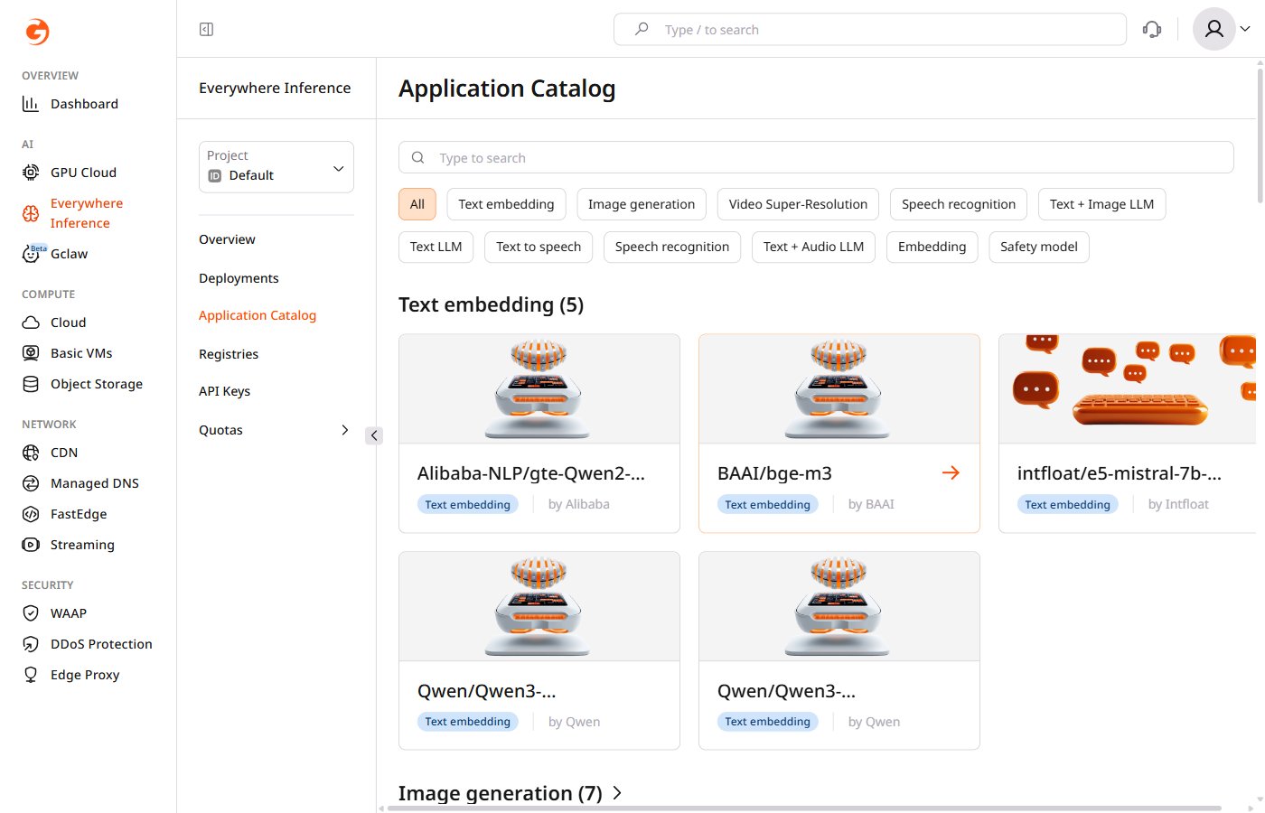 Application Catalog main page