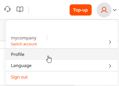 Profile section in the Customer Portal