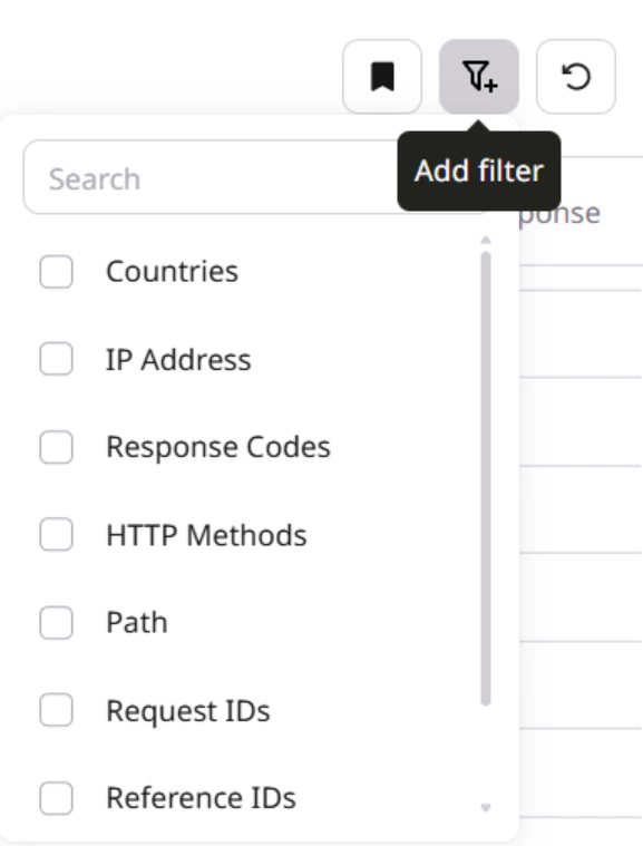 Add filter button in Events
