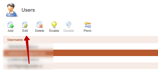 Users section
