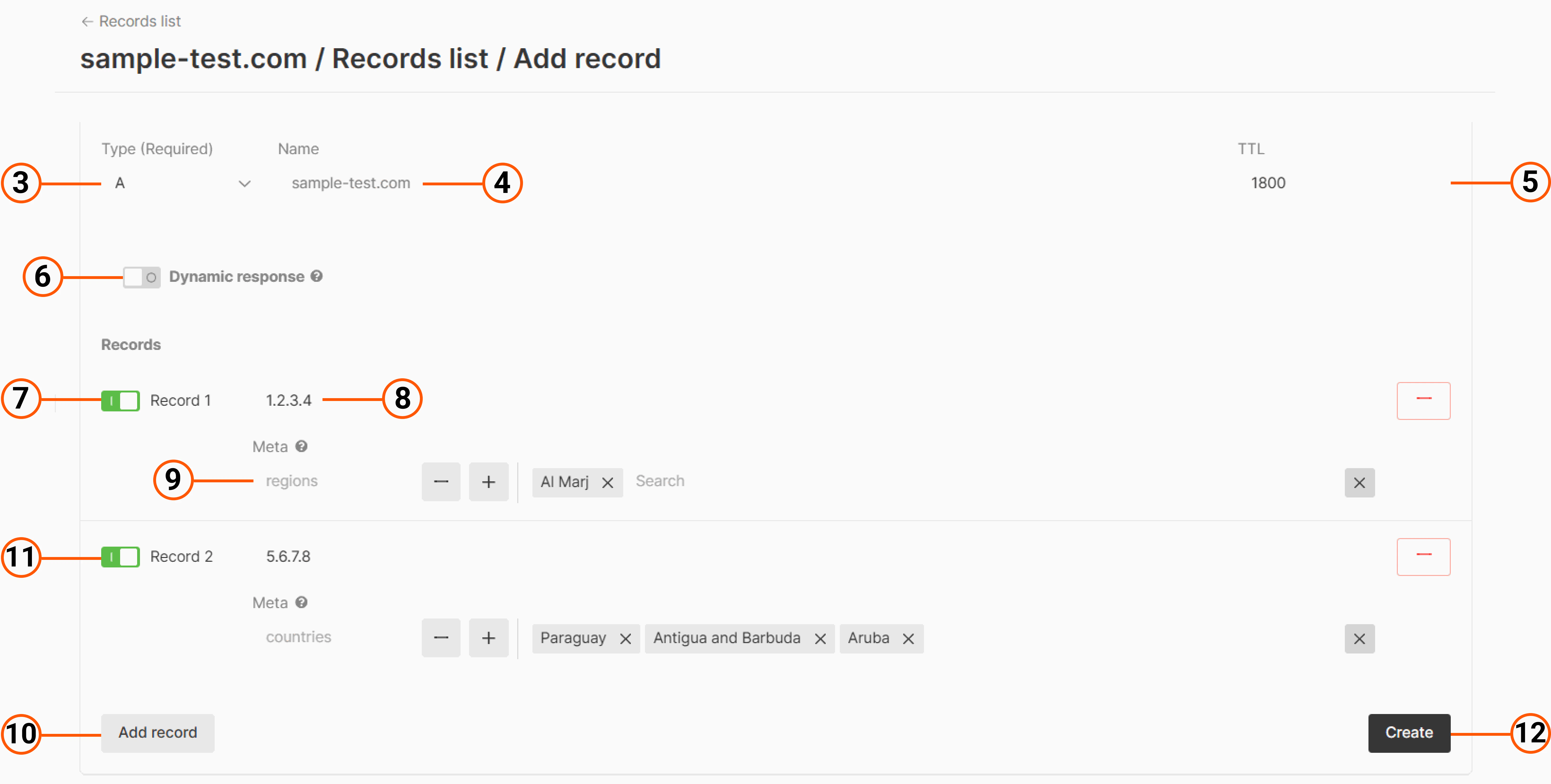 How to configure RRSets in advanced mode
