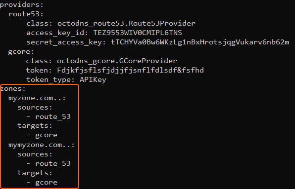 create a necessary DNS zone manually