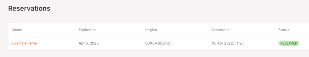 Reservation status