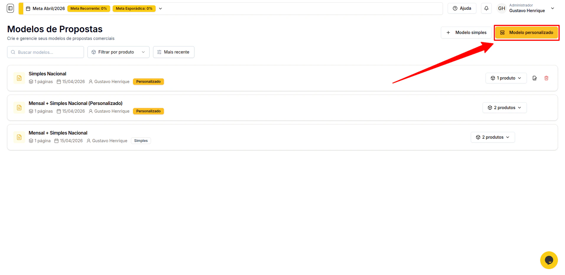 Botao Modelos De Proposta