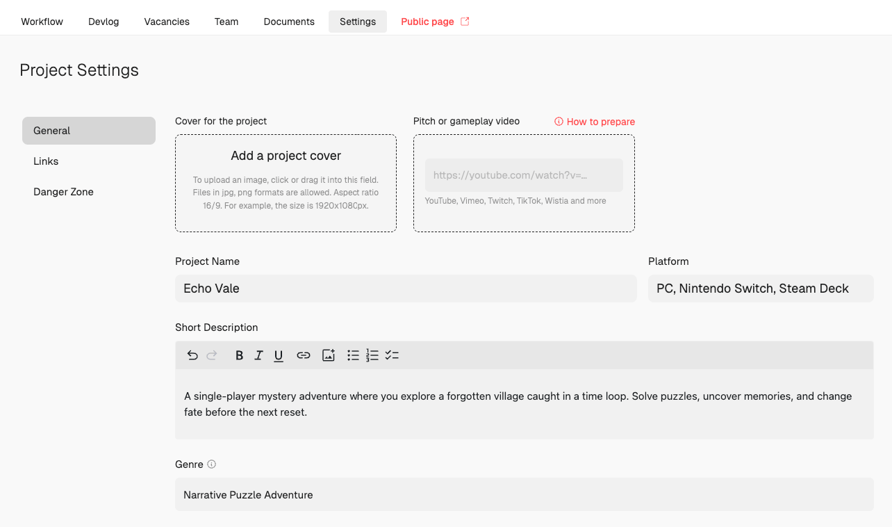 Project Setting