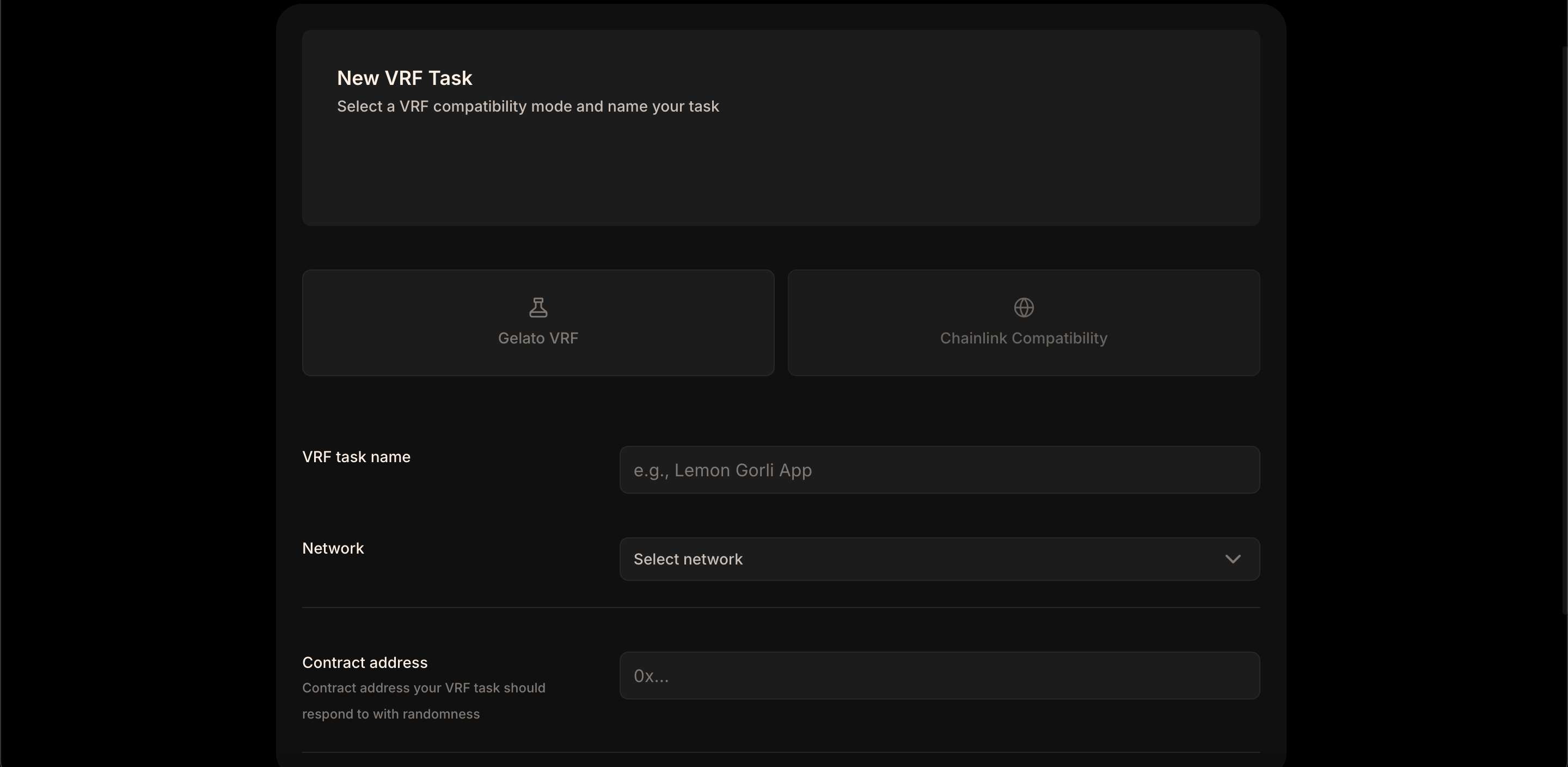 Create VRF Task