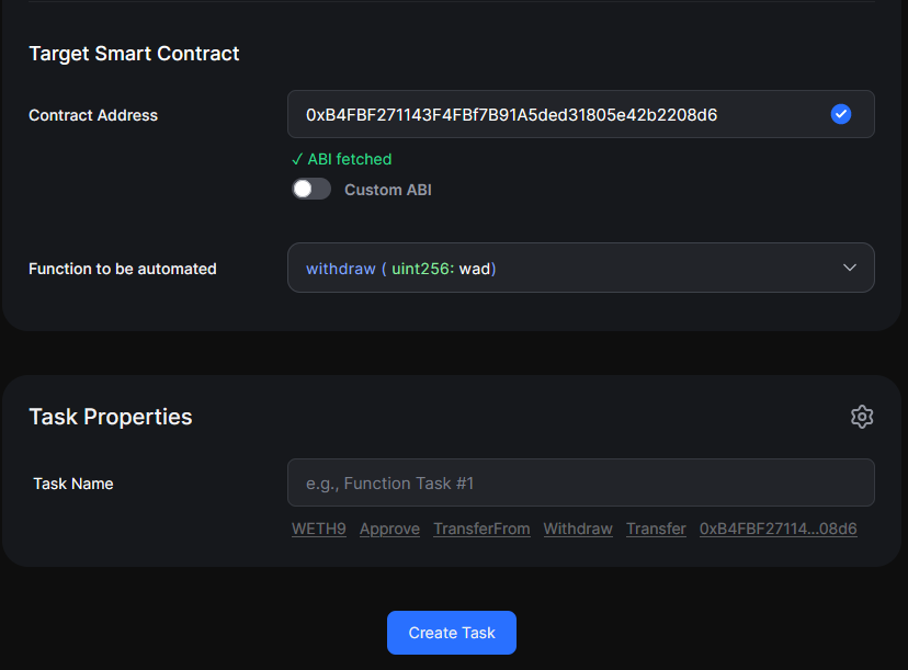 Task Configuration